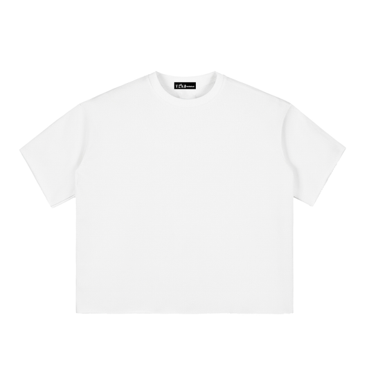 Eye Back Print Boxy Raw-Edge Tee