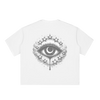 Eye Print Boxy Raw-Edge Tee