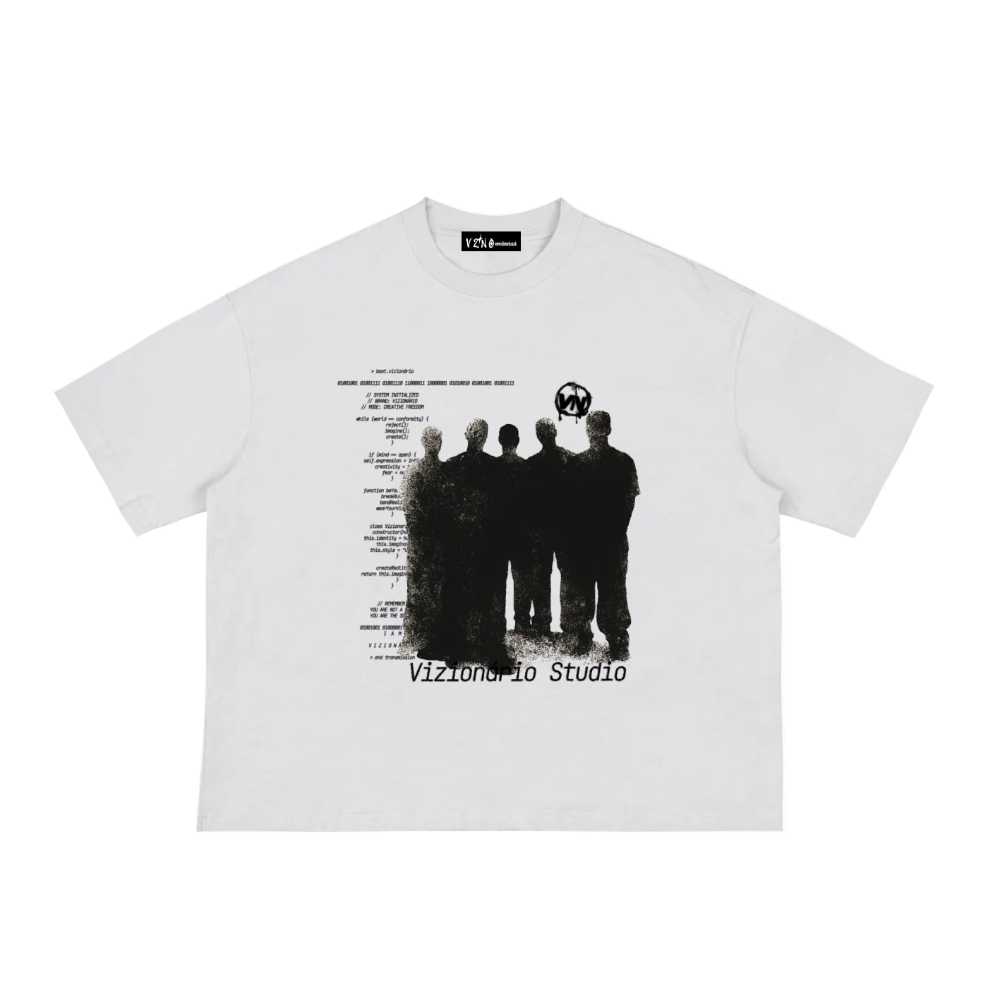 Ánonymous Grunge Silhouette Graphic Boxy Tee