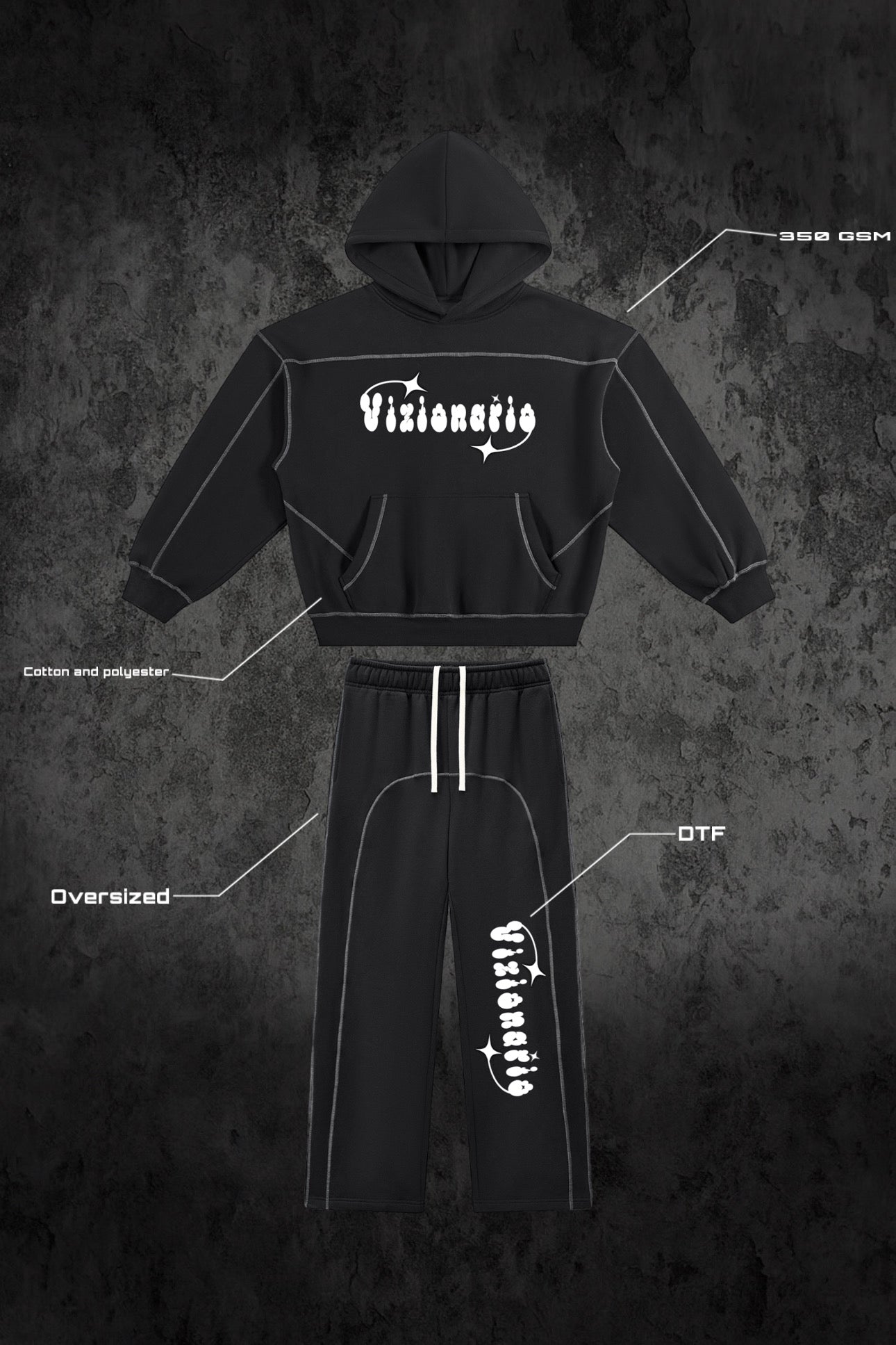 Shoot for the Starz Oversized Contrast-Stitched Tracksuit