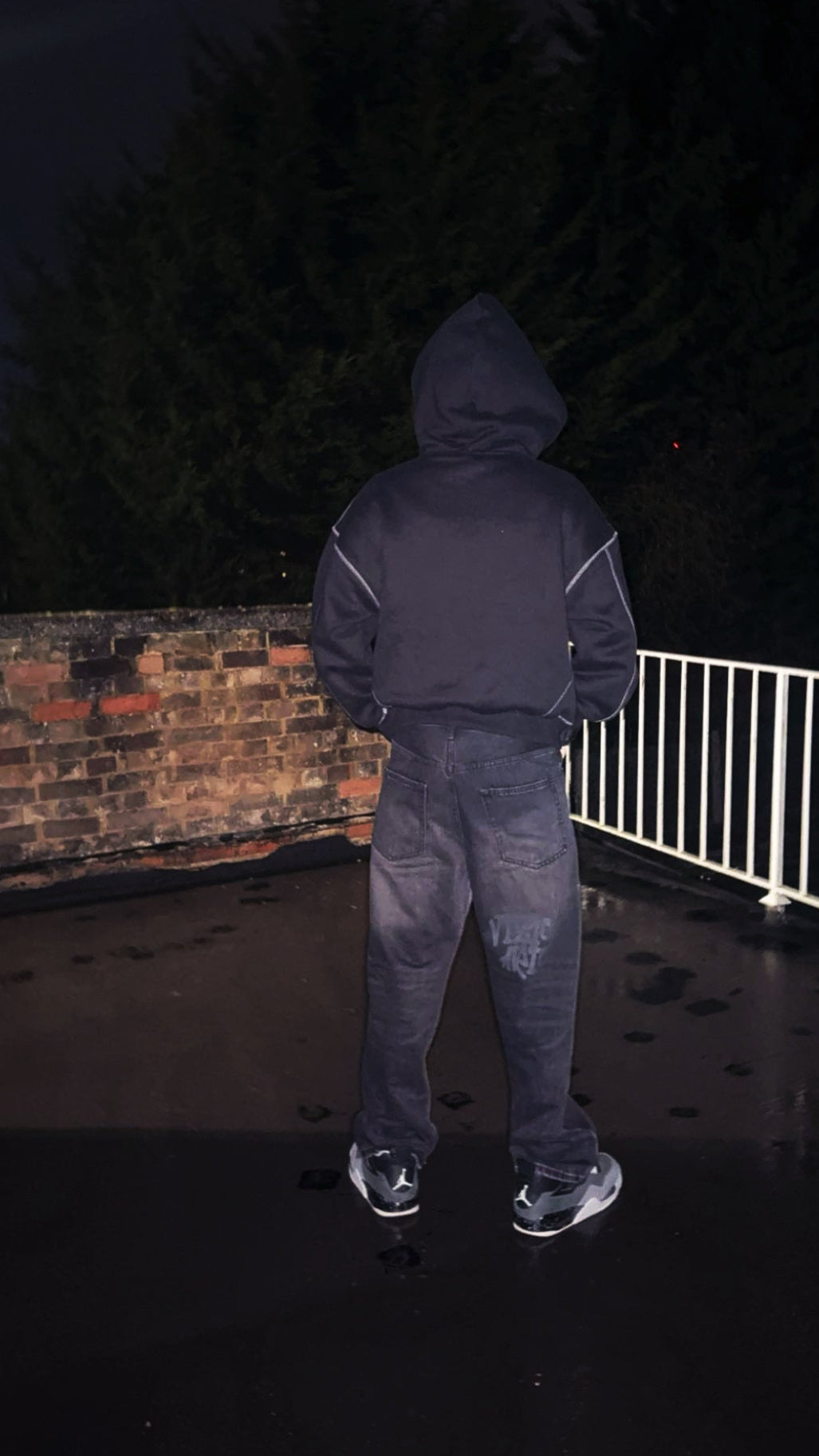 Cupid Graffiti Back Print Vintage Wash Denim Jeans