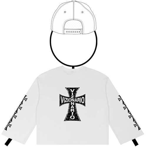 Iron Cross–style graphic Waffle Raw Edge Thermal