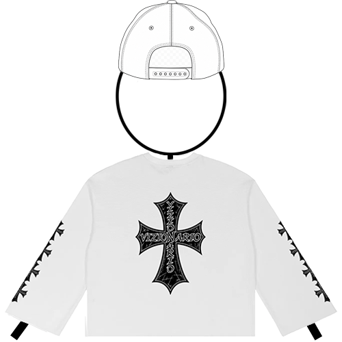 Iron Cross–style graphic Waffle Raw Edge Thermal