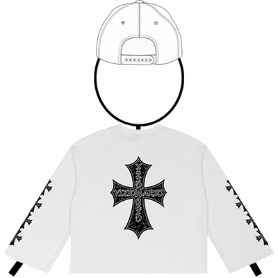 Iron Cross–style graphic Waffle Raw Edge Thermal