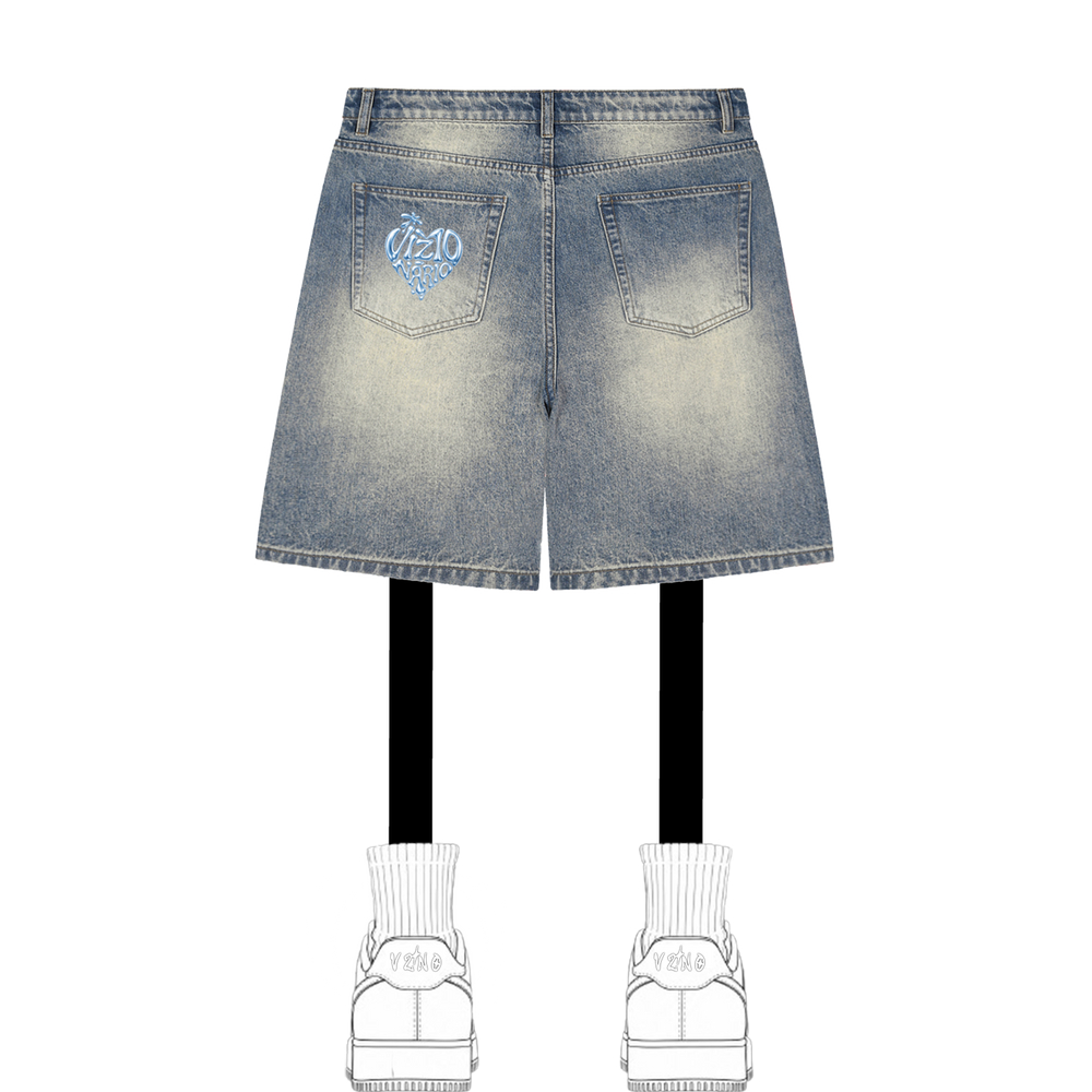 Slime Vizionário Faded Distressed Jorts