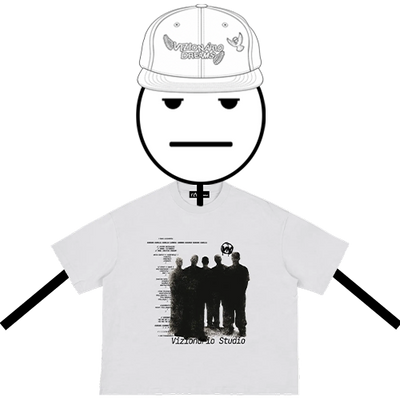 Ánonymous Grunge Silhouette Graphic Boxy Tee