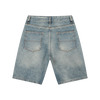 Crossbite Kiss Graphic Vintage Wash Denim Shorts