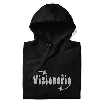 Embroidered Black/ White Shooting Star 2 Premium Hoodie