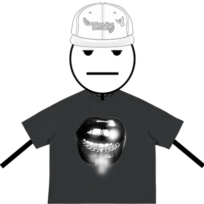 Crossbite Kiss Graphic Cotton Boxy Tee