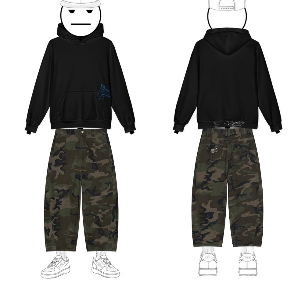 Midnight Trigger Baggy Hoodie & VSTARR Camo Barrel Leg Cargo Pants